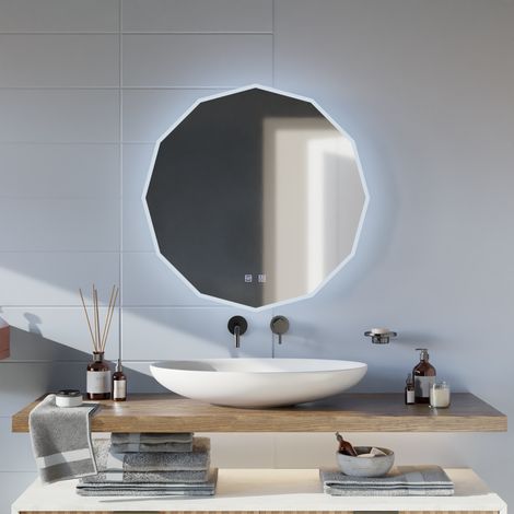Miroir LED Rond 50cm Vivo Touch Systeme Desembuage Gradable (1/5)