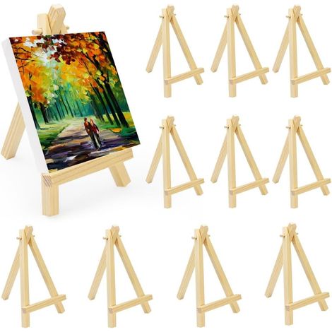 Lot de 10 supports en bois, petit marqueur triangulaire, porte-photo pour mariage, décoration de bricolage, 15 x 8 cm (1/5)