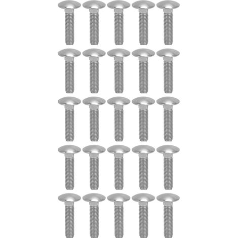 Lot de 30 vis à bois M8x1.25 en inox A2, boulons carrés à tête ronde, filetage grossier DIN603 M8x35 (1/5)
