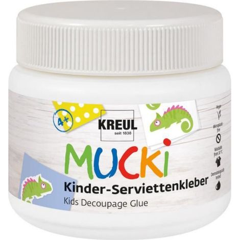 Colle-vernis pour serviettes - - MUCKI - 150 ml - Inodore - Sèche transparent