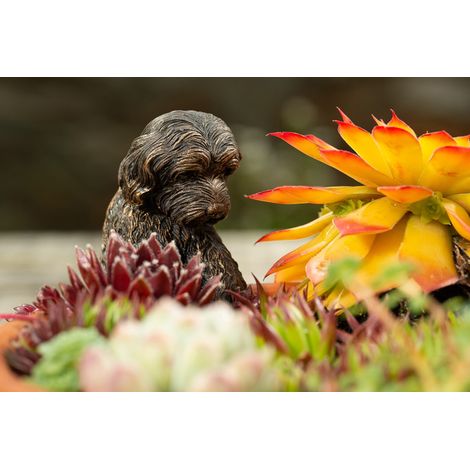 Antique Bronze Coloured Cockapoo Pot Buddy Plant Pot Hanger - L11 x W5.5 x H4.5 cm