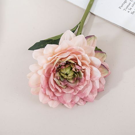Dahlia Artificielle - Fleur Unique en Tissu - Décoration Intérieure et Extérieure - Pour Vase, Jardin, Terrasse, Mariage, DIY - 1 Pièce (1/3)