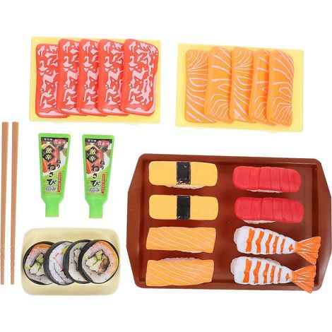 37 pièces de jouets de simulation de sushis pour enfants, jeu d'imitation et éducation.-23X15CM (1/2)