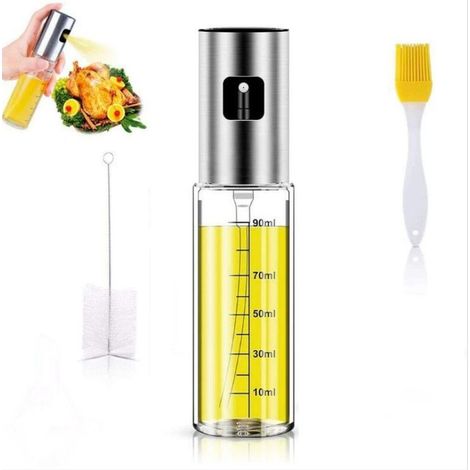 FLITI Premium Glas-Ölsprüher 100 ml, tropffreier Küchensprüher mit Spender, Zubehör für Küche und Heißluftfritteuse (1/4)