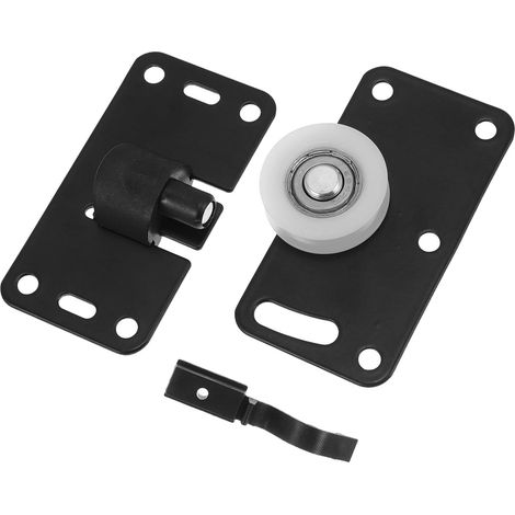 Poulie Métallique Noire pour Porte Coulissante, Armoire, Petite Taille (1/5)