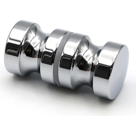 poignée de porte en verre, 2,4 pouces en alliage d'aluminium single hole pull, solide cylindrique cabine de douche coulissante porte en verre pull (1, silver2) (1/5)
