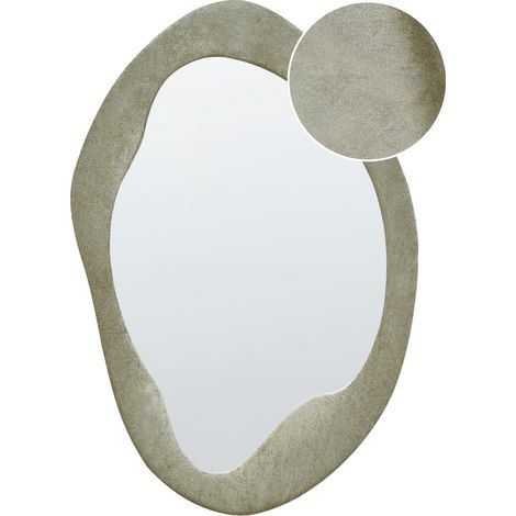 Espejo de pared decorativo terciopelo estilo moderno color verde forma irregular 59 x 90 cm Lenax