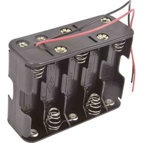 Porte-pile 10 x RS PRO AA, raccordement Fils ( Prix pour 1 ) (1/2)