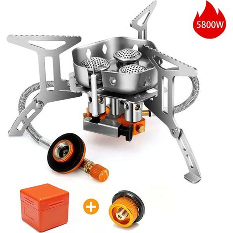 Réchaud à gaz de camping coupe-vent, brûleur touristique d'extérieur, chauffage puissant, réchaud de tourisme, fourneau portable, fournitures et équipement de pique-nique, réchauds de cuisine portable