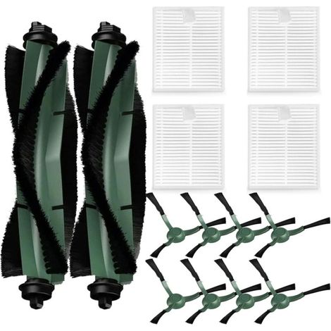 Kit di accessori da 14 pezzi per robot aspirapolvere iRobot Roomba Essential Series Q052-Vac2 105 Q0120 Y0140 Y0110 Q011, comprendente 2 spazzole rotanti, 8 spazzole laterali e 4 filtri HEPA. (1/4)