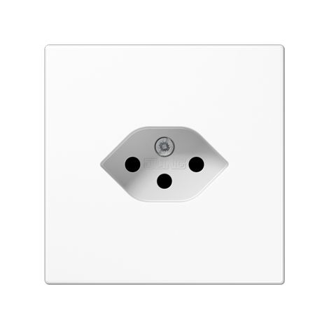 Enchufe intermedio Jung blanco 10A 250V plástico empotrable
