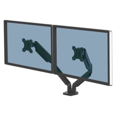 Fellowes Brazo ergonómico para 2 monitores - Serie Platinum, plata