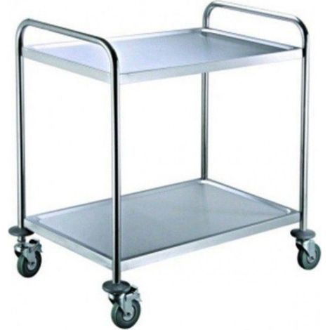 Chariot de Service - Inox - 2 Niveaux - 30kg/Étagère - Beckers