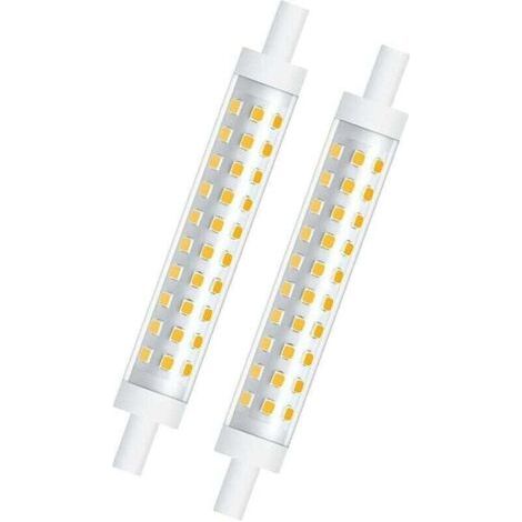 Lot de 2 ampoules LED 10 W R7s 118 mm à intensité variable Blanc chaud 3000 K 100 W équivalent halogène linéaire à double extrémité Réflecteur pour jardin, public, couloir, lampadaires, projecteurs (1/4)