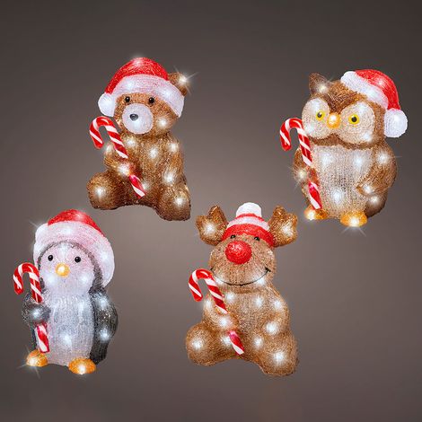 Muñecos Navideños con LED para Exterior a Pilas Modelos Surtidos