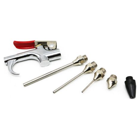 Kit de Pistolet à Air avec 5 Buses Interchangeables, Pistolet à Air Comprimé en Alliage de Zinc Kit Soufflette Compresseur à Air pour Compresseur d'Air Standard (1/3)