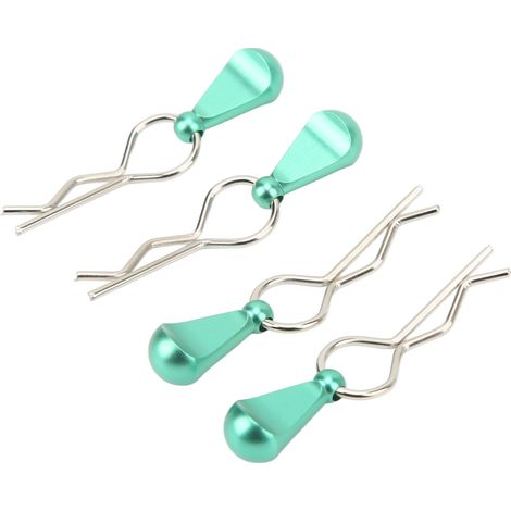 4 attaches de carrosserie en métal avec languettes pour voitures RC 1/8 1/10, pièces détachées vertes (1/5)