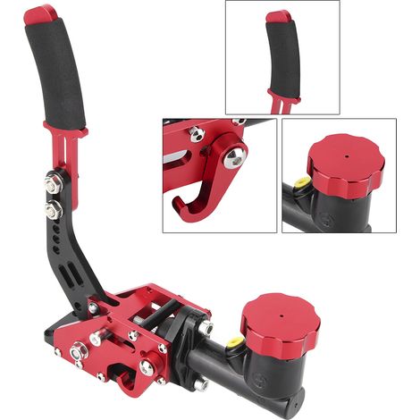 Poignée de frein à main hydraulique horizontale rouge avec réservoir d'huile pour voiture de drift (1/5)