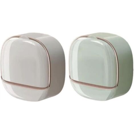 FENOPLASTICAPorte-savon de salle de bain, porte-savon suspendu avec trou d'évacuation, pour le rangement de la salle de bain (blanc, vert) (1/4)