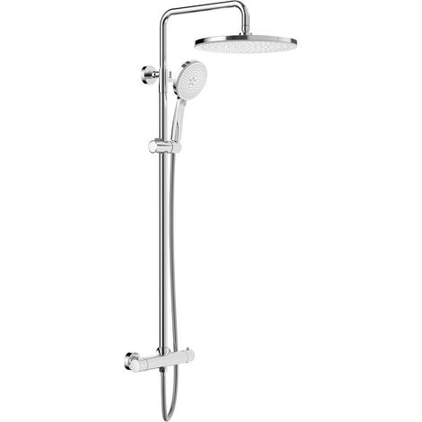 Duschsystem mit Thermostat
3 Strahlart(en), komplett-set, 92-126 cm Duschstangen Edelstahl Duschamaturenset Wassersparend