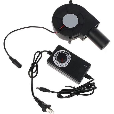Ventilateur souffleur d'air 97 mm x 33 mm avec variateur de vitesse, ventilation puissante, compatible avec les armoires de poêle, extracteur de fumée, ventilateur alimenté par secteur 973 [jkw] (1/4)