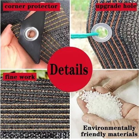 Voile d'ombrage rectangulaire 4x4 – Polyéthylène respirant et indéchirable – Protection UV – Installation facile avec trous renforcés – Outhwaite (1/5)