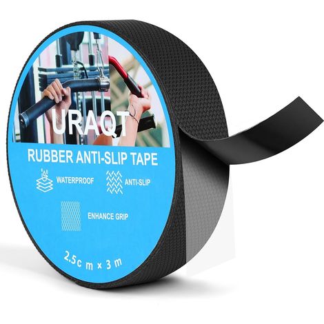 Ruban Adhésif Antidérapant En Caoutchouc, 2.5cm×3m Bandes Antidérapantes Avec Ruban Adhésif,noir Autocollant Résistant Et Imperméable, Scotch Pour Escaliers, Marches, Revêtements De Sol (1/5)