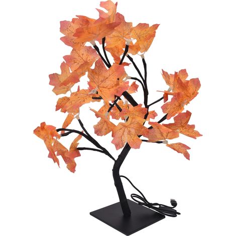 LED Érable Lumineux, Branche d'Arbre LED Simulée pour Décoration de Chambre, Guirlande Lumineuse de Table pour Fêtes, Chevet USB 24 Lumières Feuilles d'Érable (1/5)