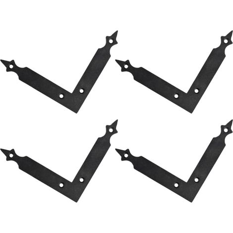 Équerres D'angle Renforts Fixes Antirouille pour Meubles Lot de 4 en Fer Noir Supports Robustes à 90 Degrés pour Tables en Bois et Stands D'exposition (1/5)