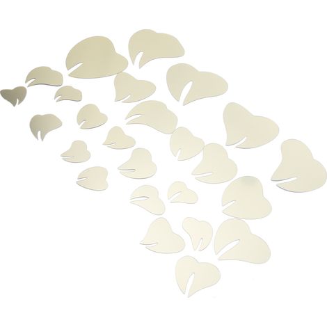 Autocollants Miroir DIY Fleurs en Relief pour Décor Murale - Décoration d'Intérieur Dorée