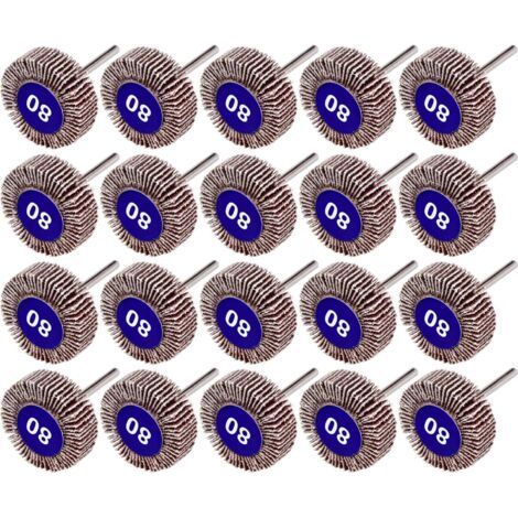 20 Pcs Flap Wheel, 80 Grit Sanding Paper Flap Wheel Disc for Dremel Rotary Tools (1/5)