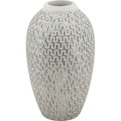 Vase en résine gris avec décors géométriques ø cm 19,5x34 (1/5)