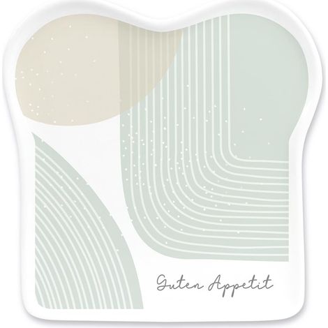 Assiette à toast avec inscription en allemand en porcelaine Bon appétit, blanche