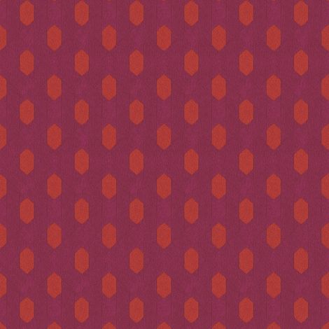 Papier peint à pois rouge & bordeaux Tapisserie intissée vintage pour salon Papier peint intissé rouge violet pour couloir (1/5)