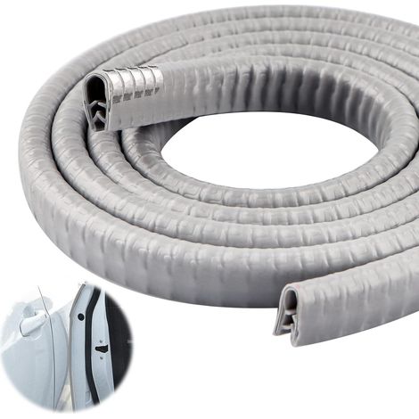 Joint de Fente de Porte 5 M - Bande Etanchéité en Forme de U pour Voiture - Protection Caoutchouc Bord de Porte (Grise) (1/5)