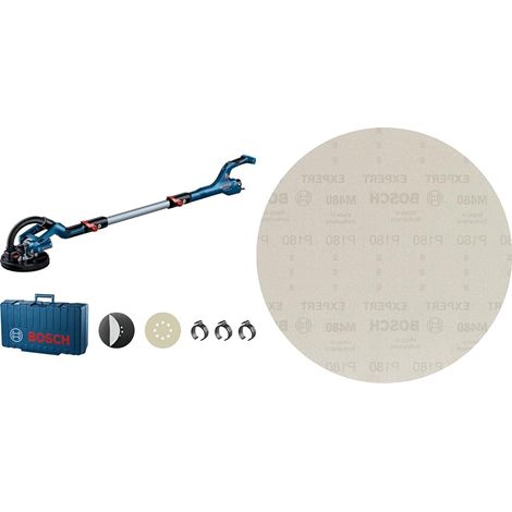 Ponceuse Plaquiste GTR 55-225 + 25x Abrasifs réticulés Expert M480 (pour Bois dur, Peinture sur bois, Ø 225 mm, Grain 180, Accessoires)