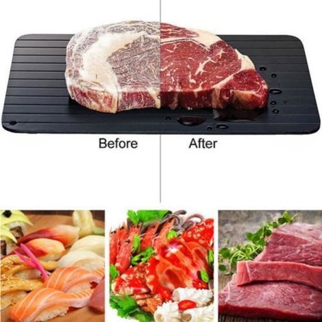 Bandeja de descongelación rápida, apta para alimentos congelados y carne, dimensiones: 29,5 × 20,5 × 0,2 cm (1/4)