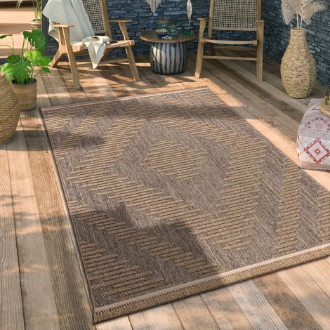 Paco Home Outdoor Teppich wetterfest & langlebig Modern Jute-Sisal-Optik Terrasse & Balkon 80x150 cm, Beige 4