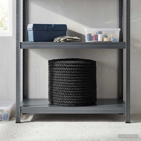 vidaXL Corde en coton 10 mm 100 m Noir 100% Coton (1/5)