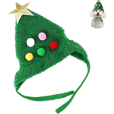 Gorro de Papá Noel para mascotas, Gorro de Navidad para perros/gatos, Gorro navideño, Viste a tu mascota para Navidad, 1 pieza, Rojo, Talla M (1/5)