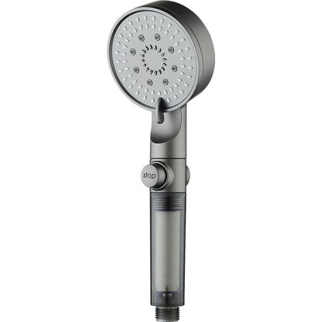 High Pressure 5-Mode Filtered Shower Head, Avec Des Buses De Silicone À Main-d'œuvre Pulvérisateur Réglable Pour Le Dortoir De Gymnase RV Extérieur (pomme De Douche + 5 Filtres)