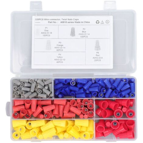 VURAHOME - 320 pièces de kit de connecteurs de fils, écrous électriques multifonctionnels avec boîte de rangement,DUBUNS