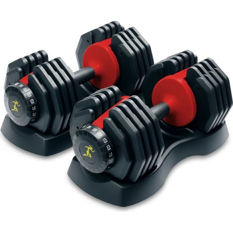 Strongology Urban25 Pair Home Fitness Black Red Adjustable Smart Dumbbells from 2.5kg upto 25kg Training Weights (1/5)