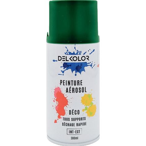 Delkolor Peinture en Aérosol Tous Supports - 300ml Couleur: RAL 6029 VERT MENTHE - Conditionnement: 300ml