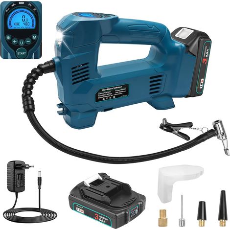 Compresseur sans fil 18V avec 2 x 3.0Ah batterie+Chargeur Kit (1/5)