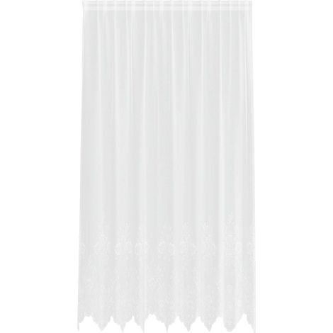 Maison Exclusive - Spitzenvorhang mit Vorhängen Floral Weiß 245 x