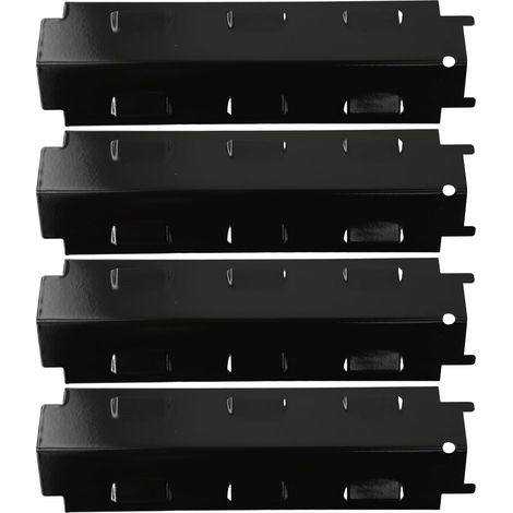 Juego de placas calientes de acero inoxidable 2/4 para parrilla de gas Charbroil 463230710 463320109 463320110 463440109 463470109 463631410, negro, 14,5" x 4,7" (1/5)