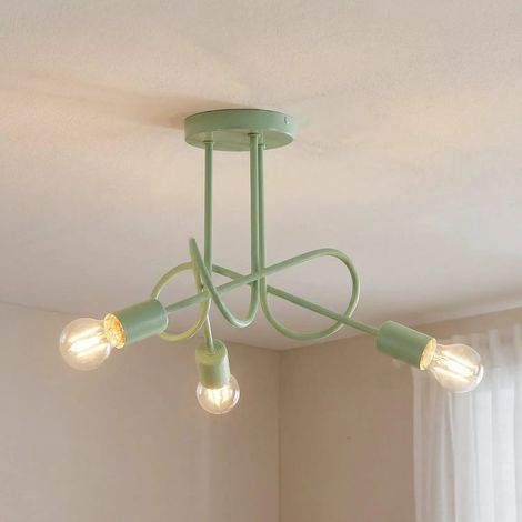 [GEBRAUCHT] B-Ware Deckenleuchte Lampe Oxford Metall Grün Beleuchtung E27 Leuchte Led 3 Flammig