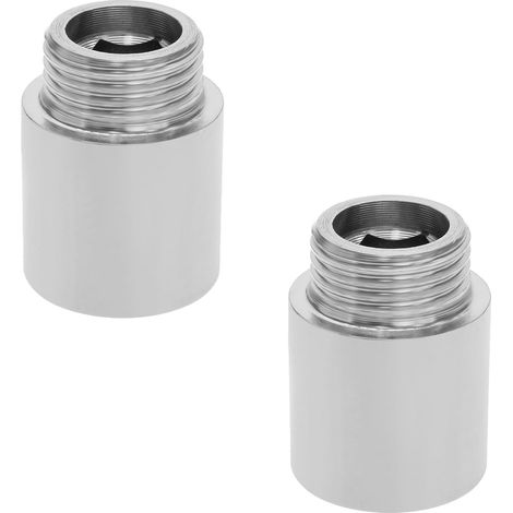 Lot de 2 raccords filetés BSP 1/2" en acier inoxydable mâle vers femelle - Rallonge droite pour tuyau d'eau - Raccords sanitaires - 25 mm (1/5)