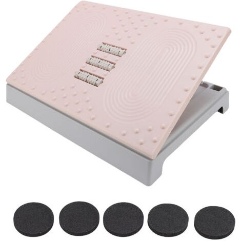 Pair - Repose-pieds sous le bureau, réglable en hauteur, ergonomique, antidérapant, amovible, pour avion, bureau, maison, rose (1/5)